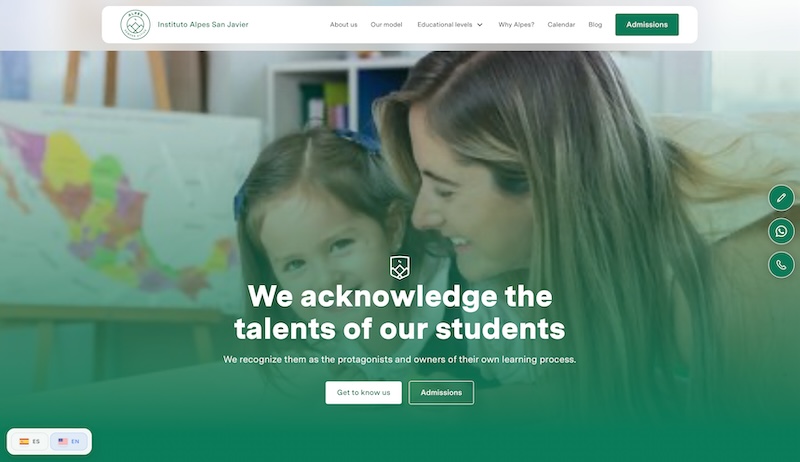 Instituto Alpes San Javier — sitio web Skolaris