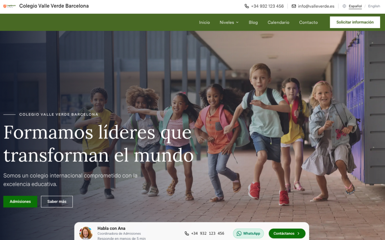 Sitio web del Colegio Internacional Valle Verde