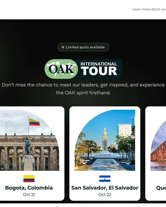 Sitio web de OAK international Academies